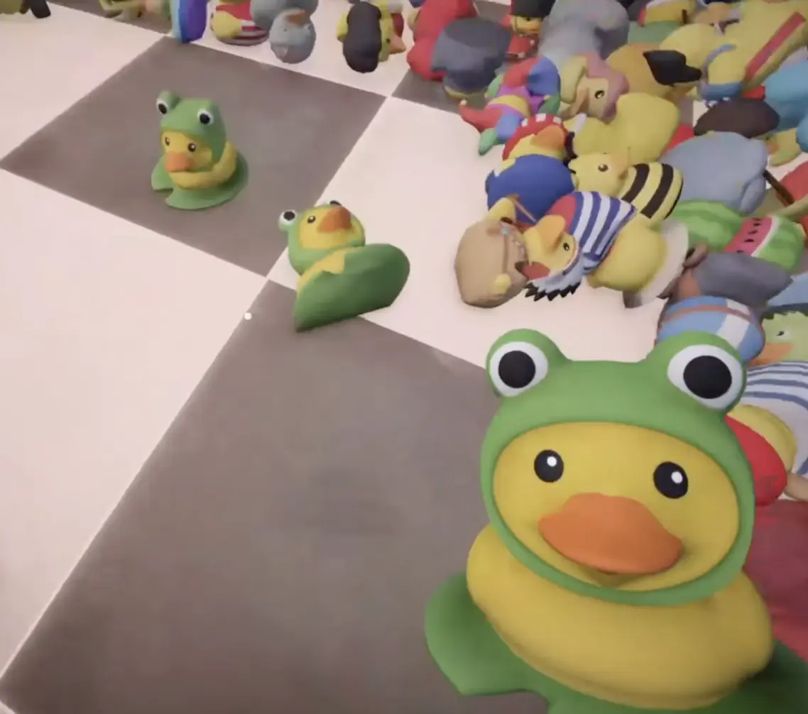 Auto Collect pulling matching ducks toward the player in Sort Them Ducks