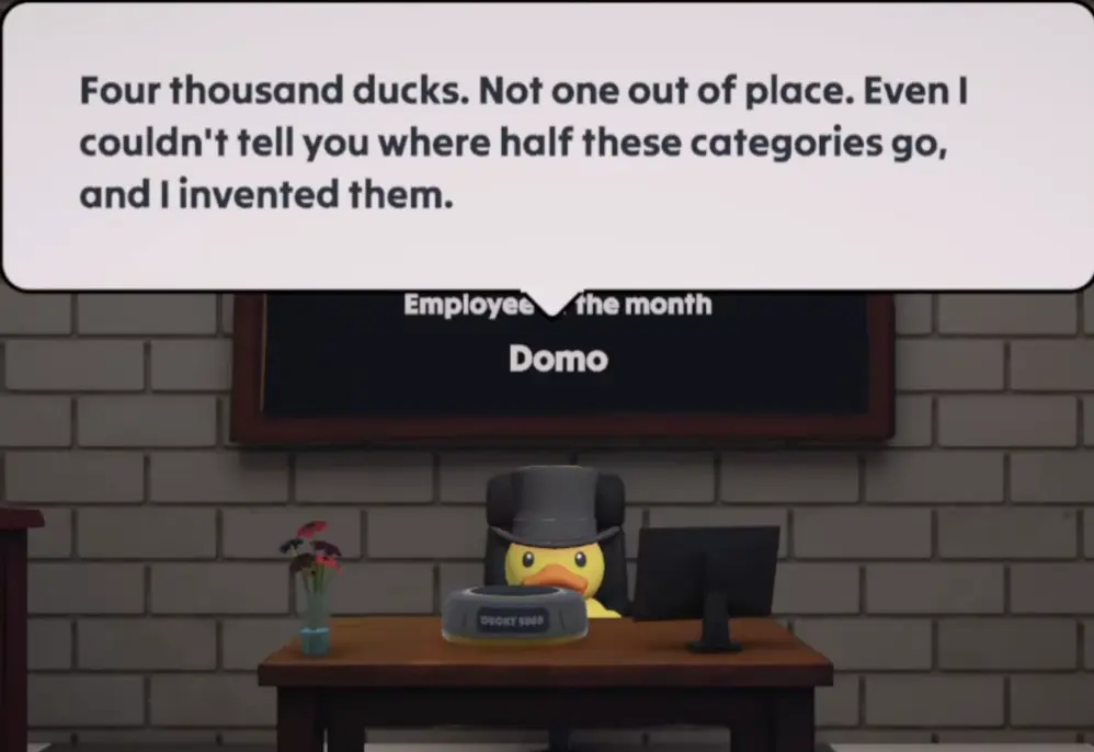 Final completion and Employee of the Month scene in Sort Them Ducks