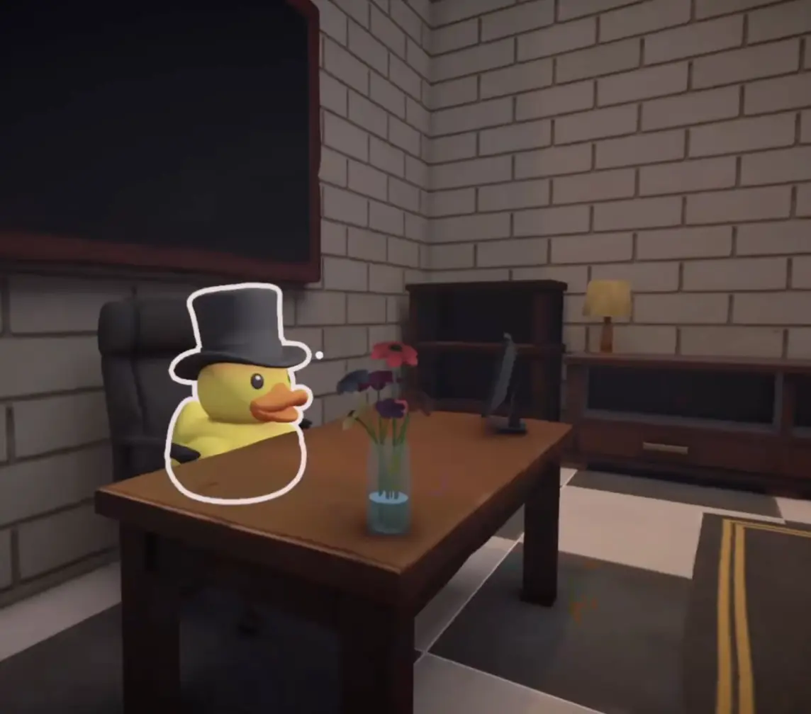 Mr. Duck placed in the office seat in Sort Them Ducks