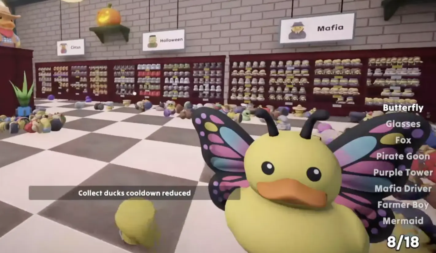 Slot machine granting a Collect Ducks cooldown reduction in Sort Them Ducks