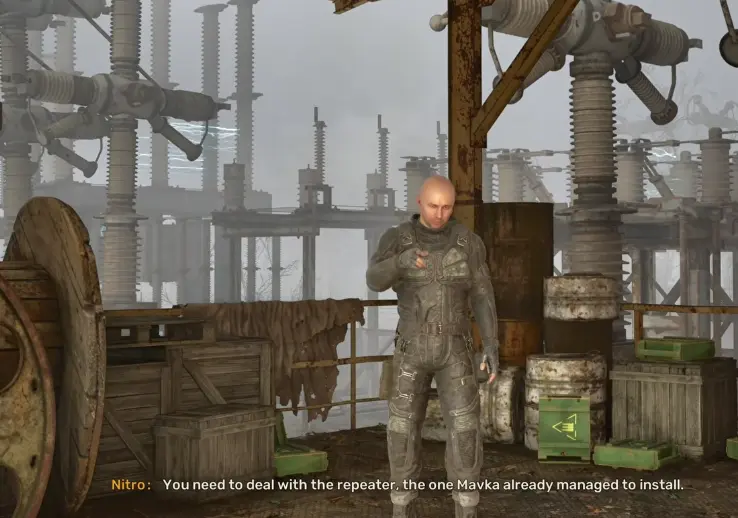 Repeater objective with Nitro in the STALKER 2 Iron Forest