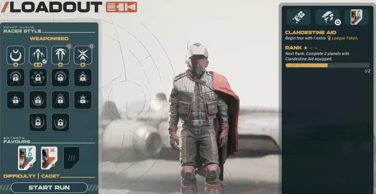 Star Wars Galactic Racer Clandestine Aid Favor adding a League Token at the start of a Tour