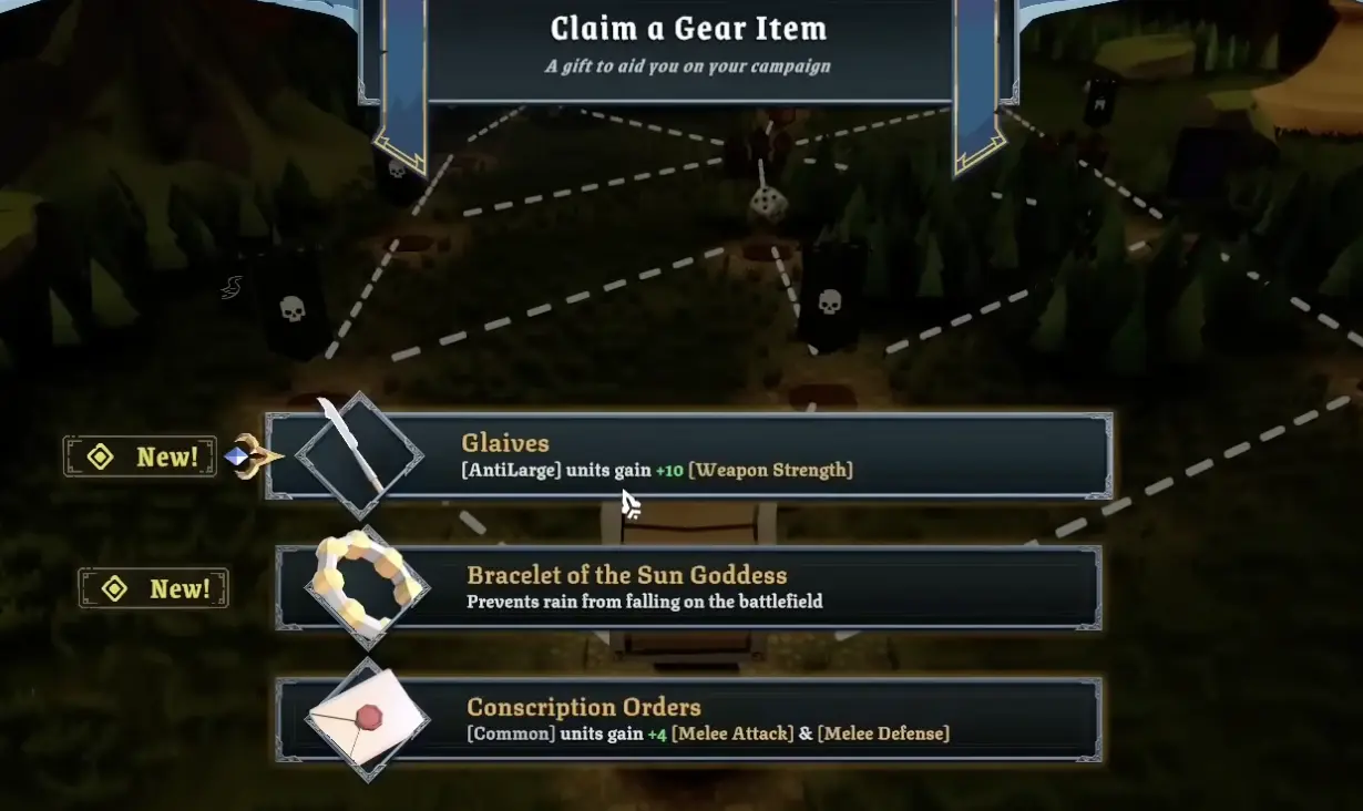 Tabletop Tavern Dwarf starting gear choice with anti-large and common unit options