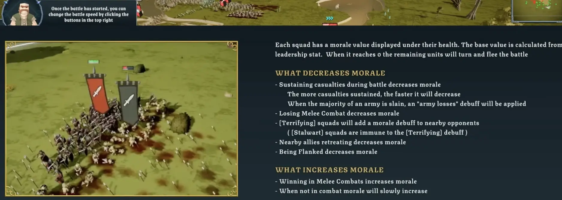 Tabletop Tavern flanking angle and morale pressure example
