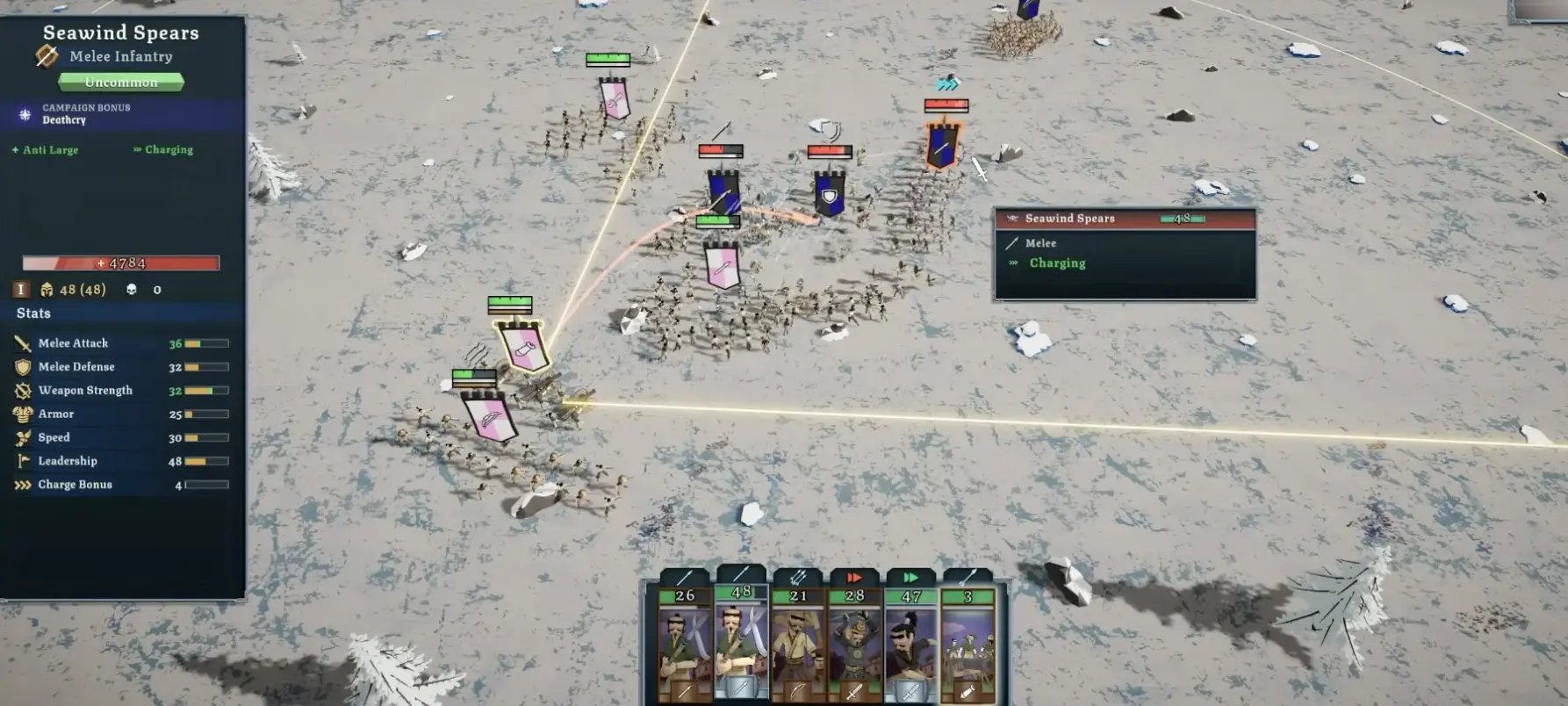 Tabletop Tavern wide formation engaging several enemies