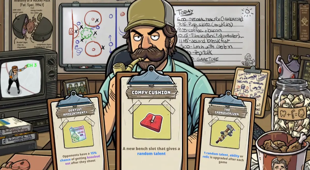King's Land transition Relic selection with ongoing upgrade and opponent knockdown choices