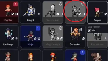 Teamfight Manager 2 draft screen showing Archer banned while Sniper remains open