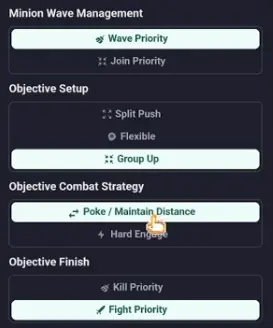Teamfight Manager 2 Objective Combat Strategy tactical setting
