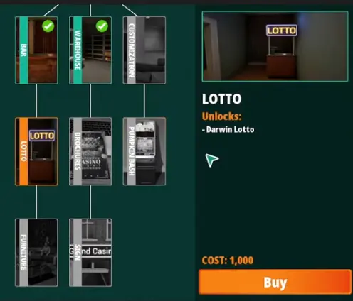 Darwin Lotto ticket checking in The House Always Wins
