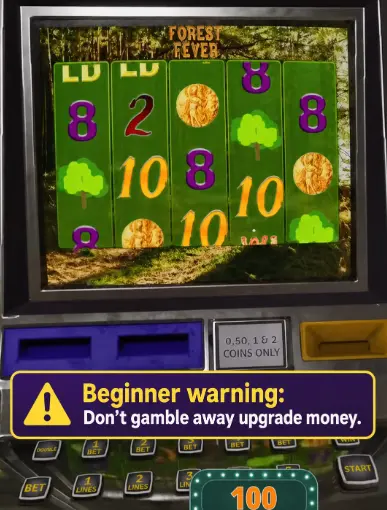 Warning not to gamble away upgrade money in The House Always Wins