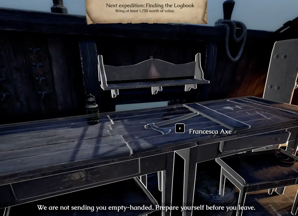 Contract table on the Tempestad in The Mound Omen of Cthulhu