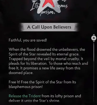 A Call Upon Believers evidence in Redemption Church in The Sinking City 2