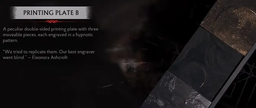 Printing Plate B and Custom Red Franklin evidence in The Sinking City 2