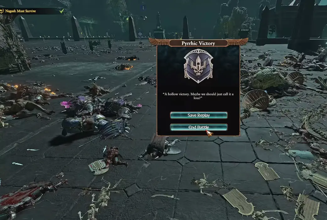 Pyrrhic Victory after completing A Triumph of Death with Nagash alive