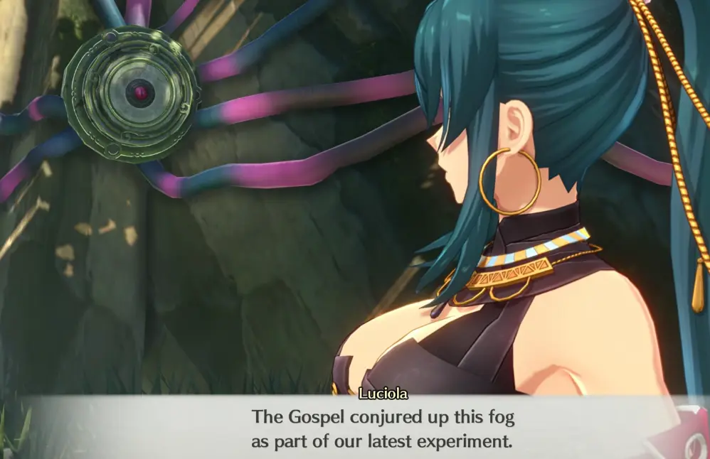 Luciola explaining the Gospel and dream effect in Chapter 4