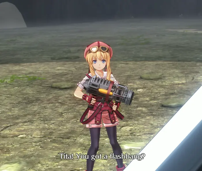Agate asking Tita to use a flashbang during the Ragnard fight