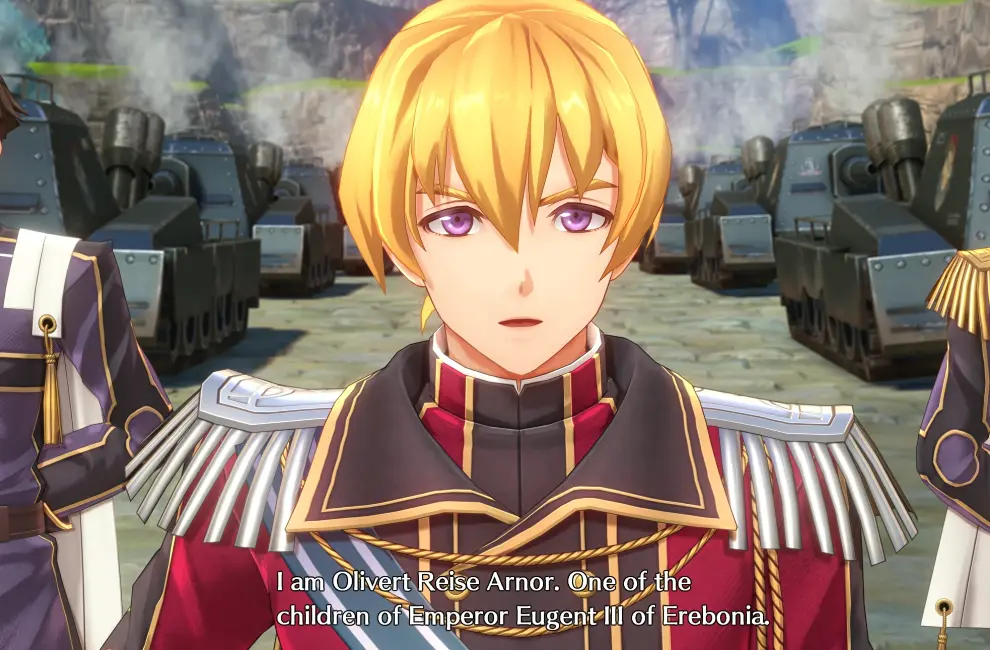 Olivier revealing that he is Prince Olivert of Erebonia at Haken Gate