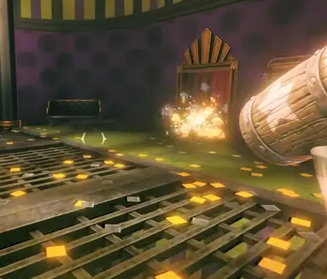 Using a Dice Bomb to open a blocked Clown Casino door in Twisted Tower