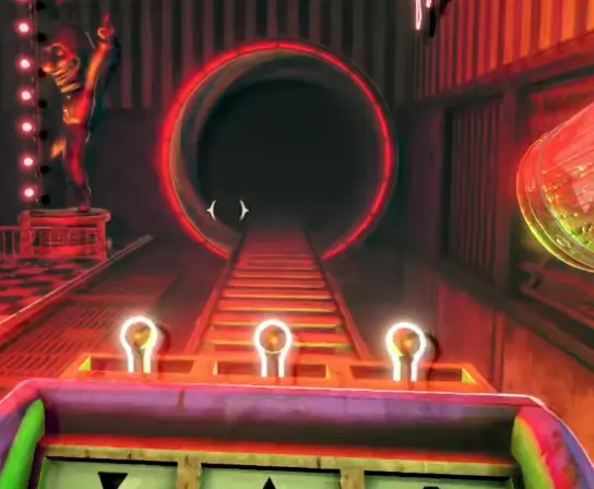 Riding the Giggle Coaster during Clown Casino progression in Twisted Tower