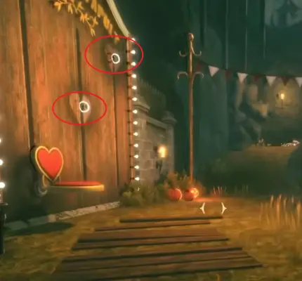 Three-platform puzzle at the start of Fairground Forest in Twisted Tower
