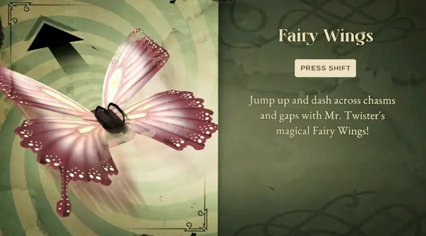 Fairy Wings unlocked in the Twisted Tower Lobby