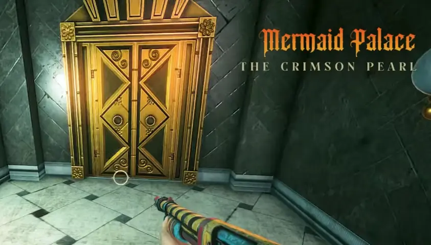 The Crimson Pearl entrance inside Mermaid Palace in Twisted Tower