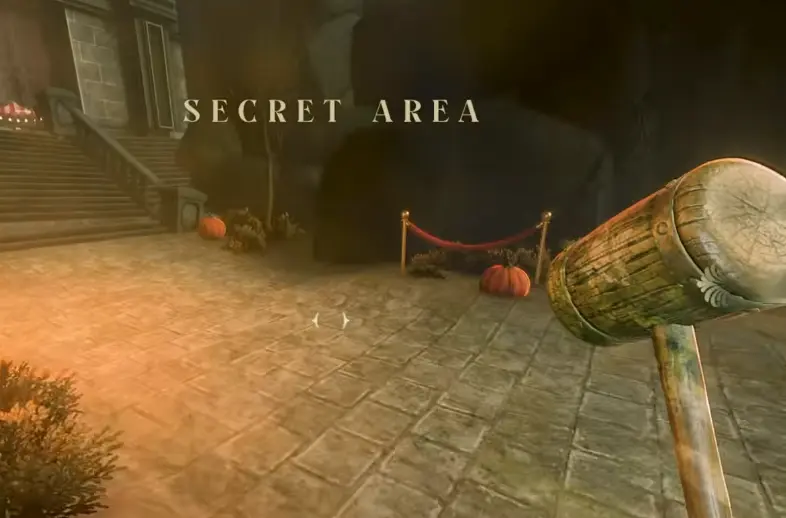SECRET AREA notification for the opening Beach secret in Twisted Tower
