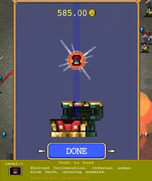 Dust to Dust evolution from Incineration and Candelabrador