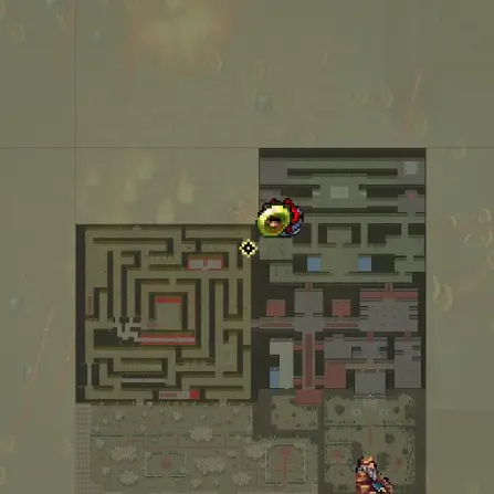Congregation inside the upper-left maze of Red Moon Manor