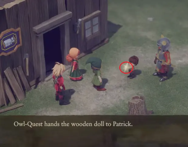 Giving the Wooden Doll to Patrick in Rexwood DQ7