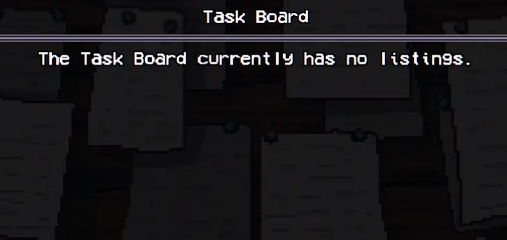 Welcome to Elderfield Task Board showing no current listings