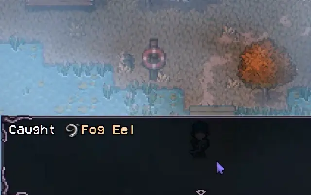 Fog Eel caught while fishing with Leeches at the Lakefront in Welcome to Elderfield