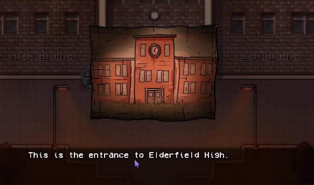 Closed Elderfield High entrance in Welcome to Elderfield