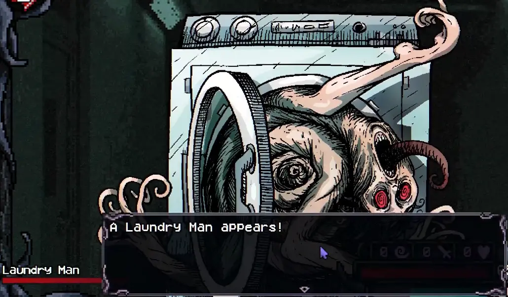 Laundry Man boss appearing in the Greystone Estates laundry room