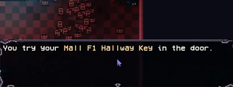 Using the Mall F1 Hallway Key in Welcome to Elderfield
