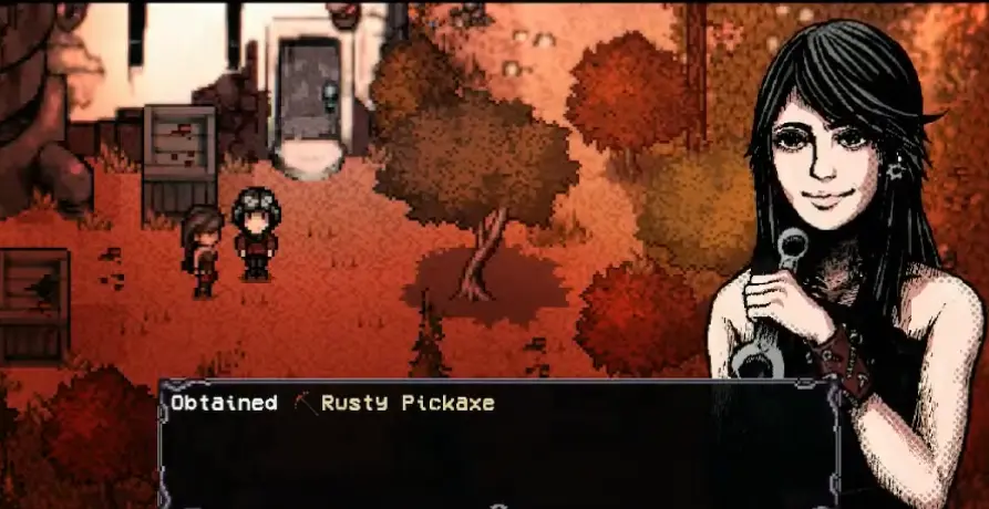 Molly giving the Rusty Pickaxe during Helping Molly in Welcome to Elderfield