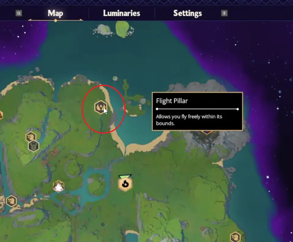 Witchspire Flight Pillar location route