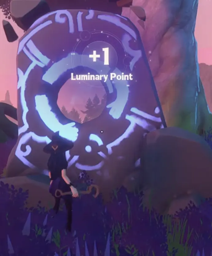 Witchspire Luminary Shrine giving plus one Luminary Point