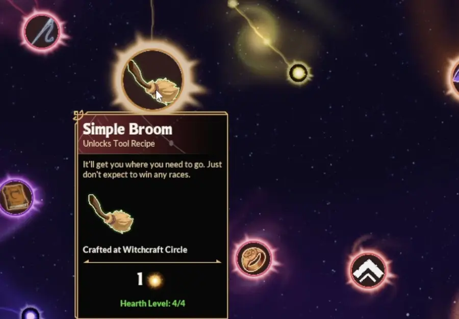 Witchspire Simple Broom Luminary node