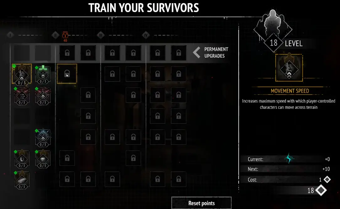 General permanent upgrades showing XP Modifier and Cash Modifier in Yet Another Zombie Survivors 1.0