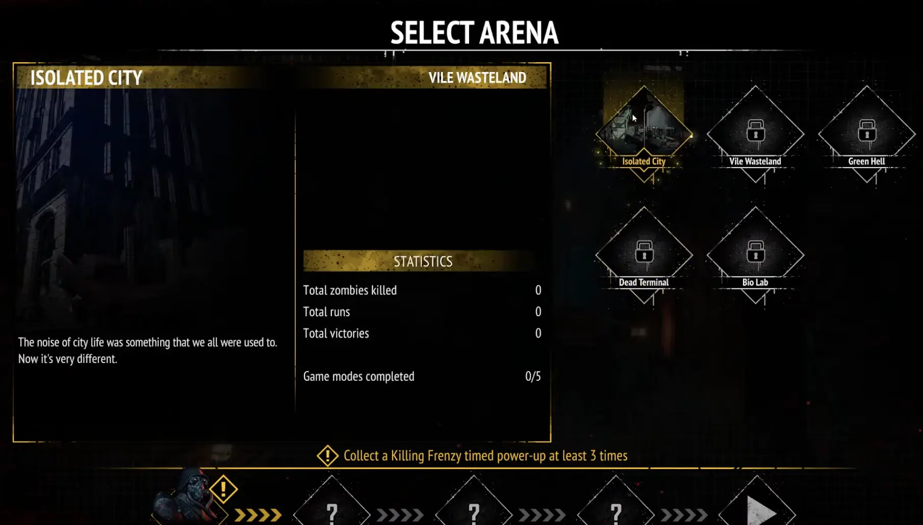 Isolated City mode selection in Yet Another Zombie Survivors 1.0