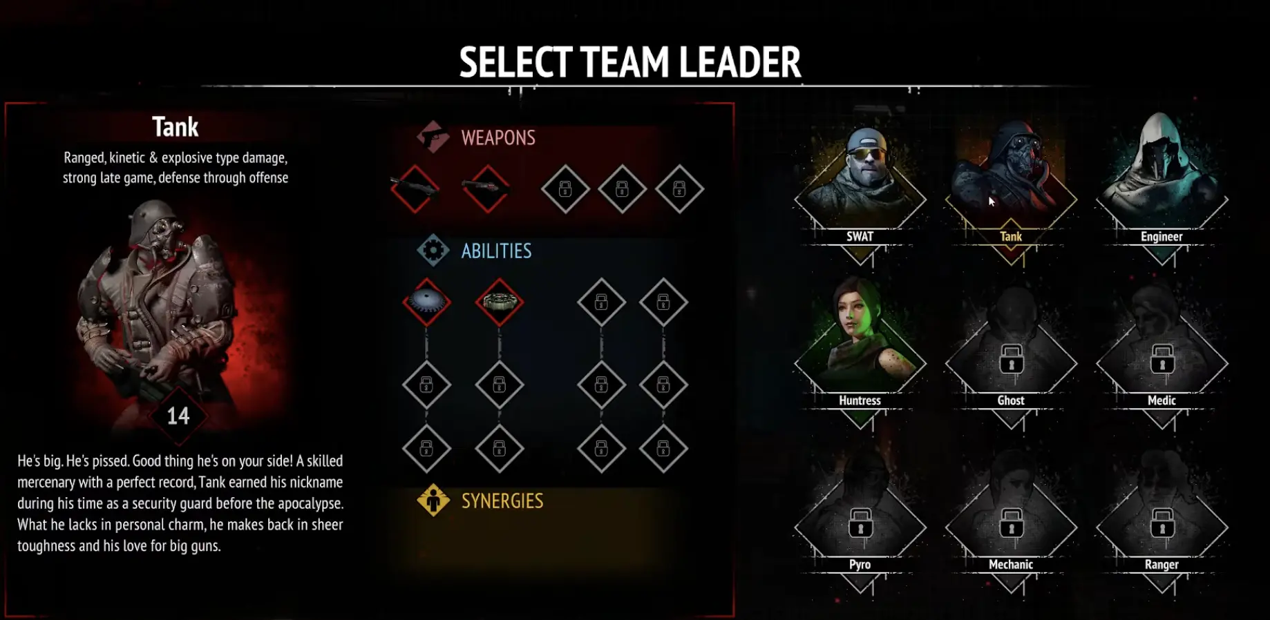 Team leader selection during mission progression in Yet Another Zombie Survivors 1.0