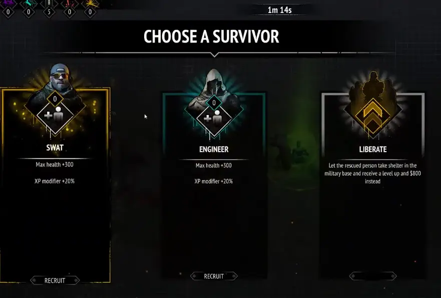 SOS choice involving a Survivor or an immediate reward in Yet Another Zombie Survivors 1.0
